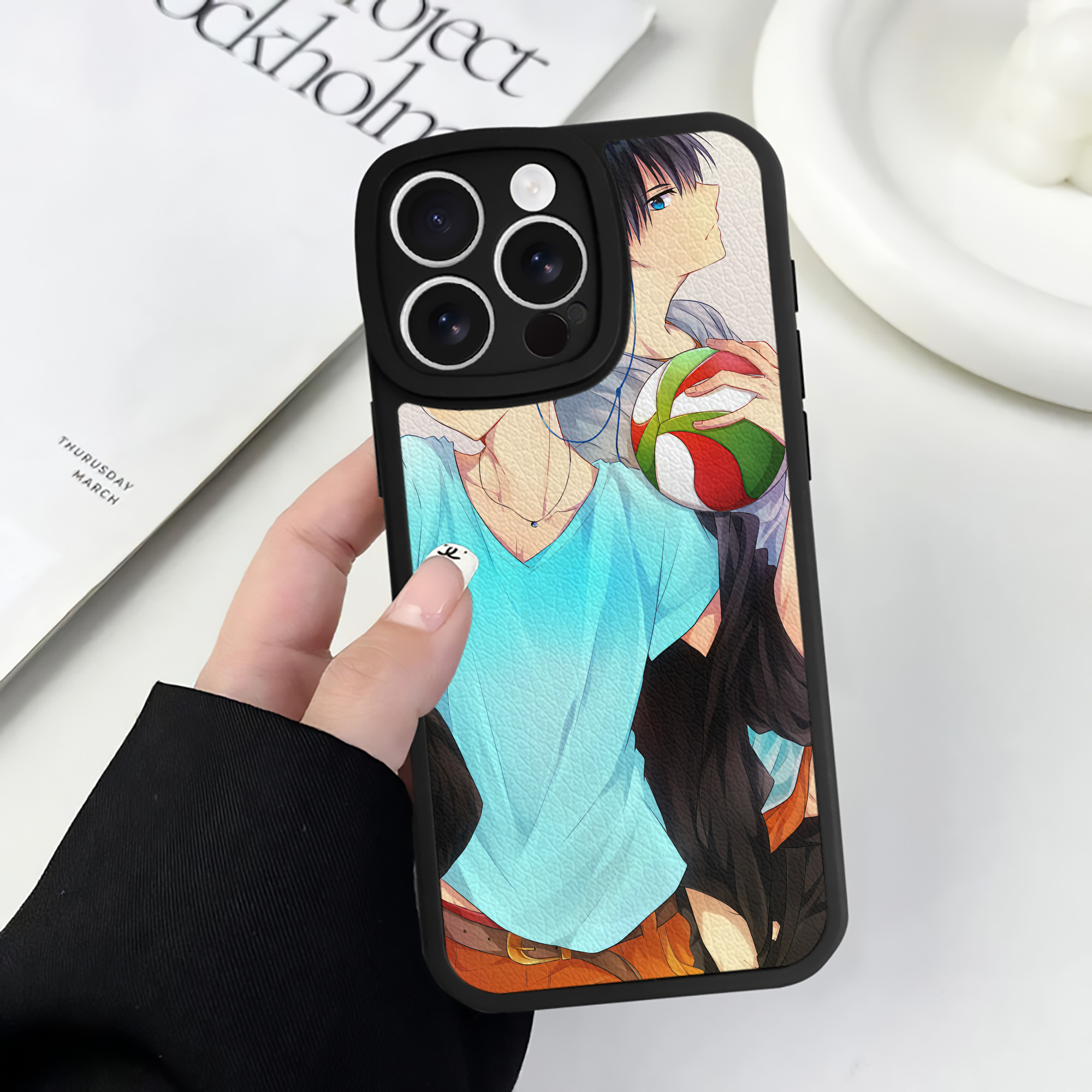 （画像用） ハイキュー!! Haikyu!! 【iPhone 16シリーズ対応】シリコンスマホケース（レザー調） 材質：シリコン